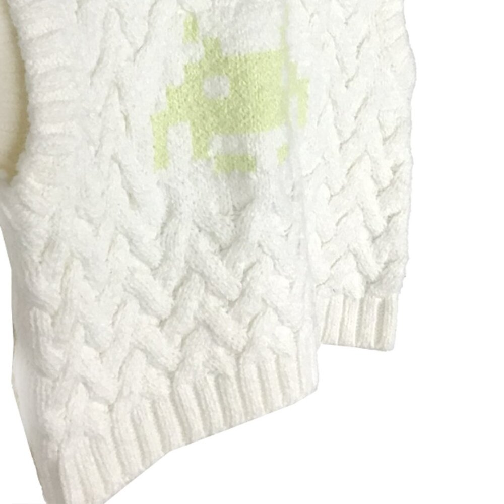 ZARA Limited Edition Chunky Cable Knit Space Invaders Sweater Vest - Picture 6 of 10